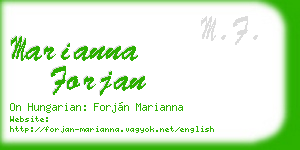 marianna forjan business card